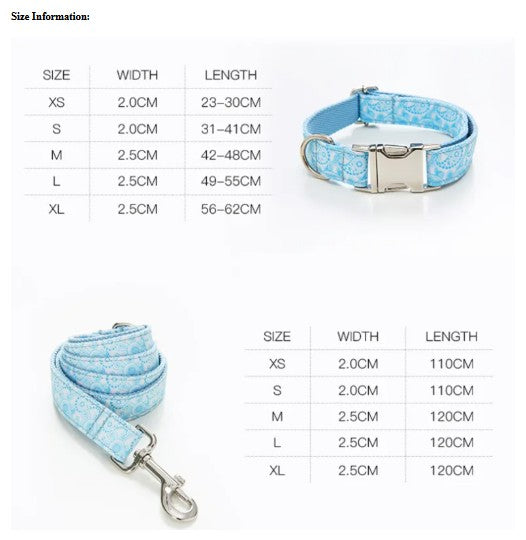 Dog Collar & Leash Set – Paisley Bow
