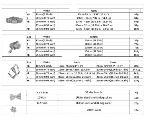 Dog Harness, Collar & Leash Set – Grey