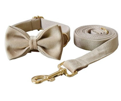 Dog Collar & Leash Set – Nude