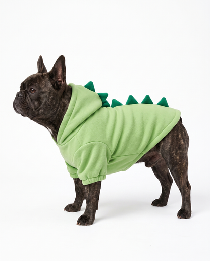 Dog Hoodie - Green Dinosaur Dog Sweater