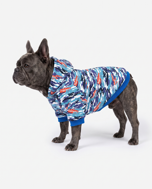 Dog Hoodie - Blue Camo